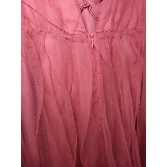 Le Lis Babydoll Dress Rose Tulle Ruffle Mini Party Cocktail Size M NWT - Picture 3 of 9